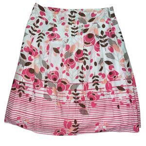 Notations Pleated Floral Knee Length 90s Skirt Medium